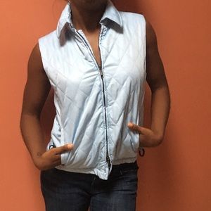 Powder blue Burberry Elsham quilted  vest